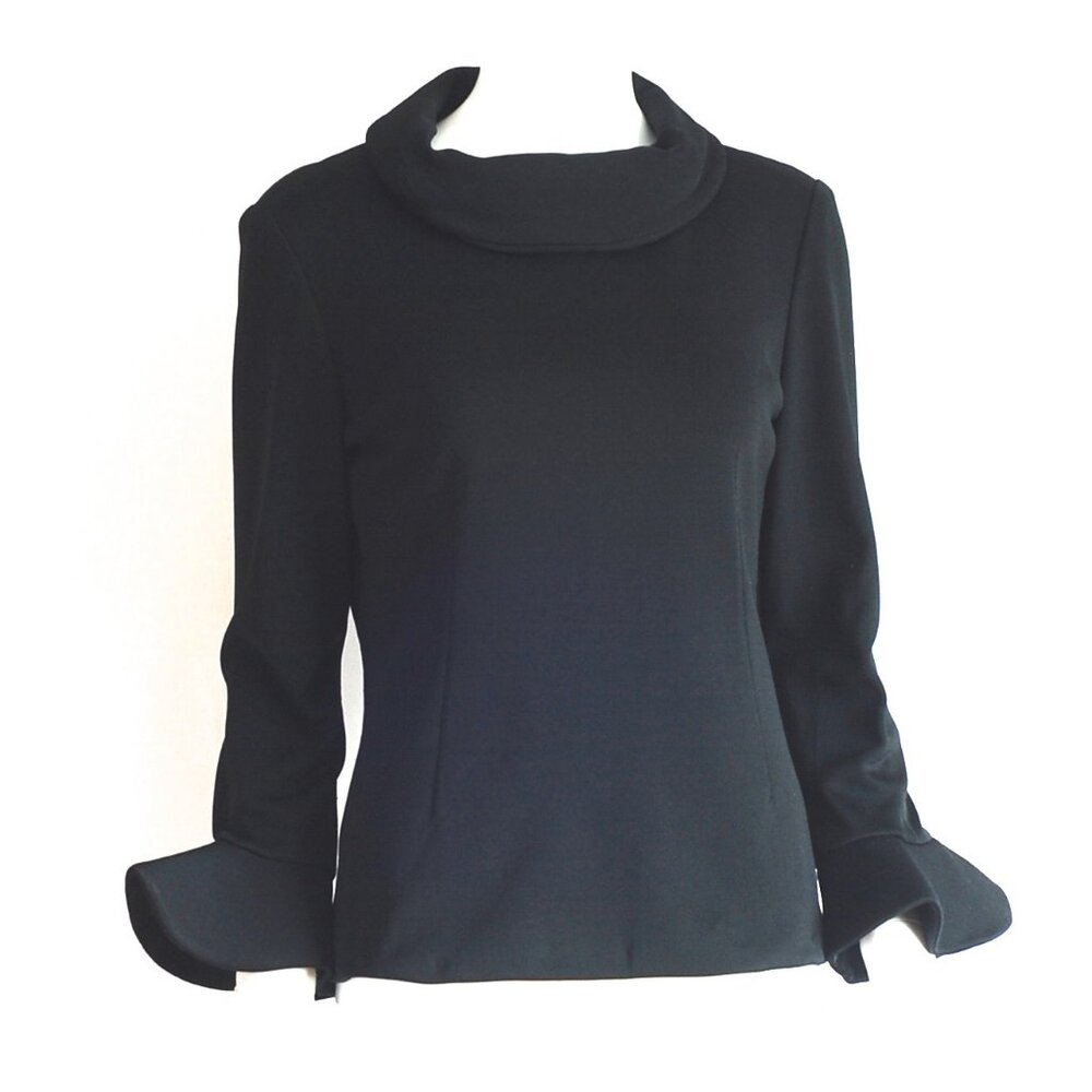 Givenchy Nouvelle From 1960's Bell Sleeve Black Top - France
